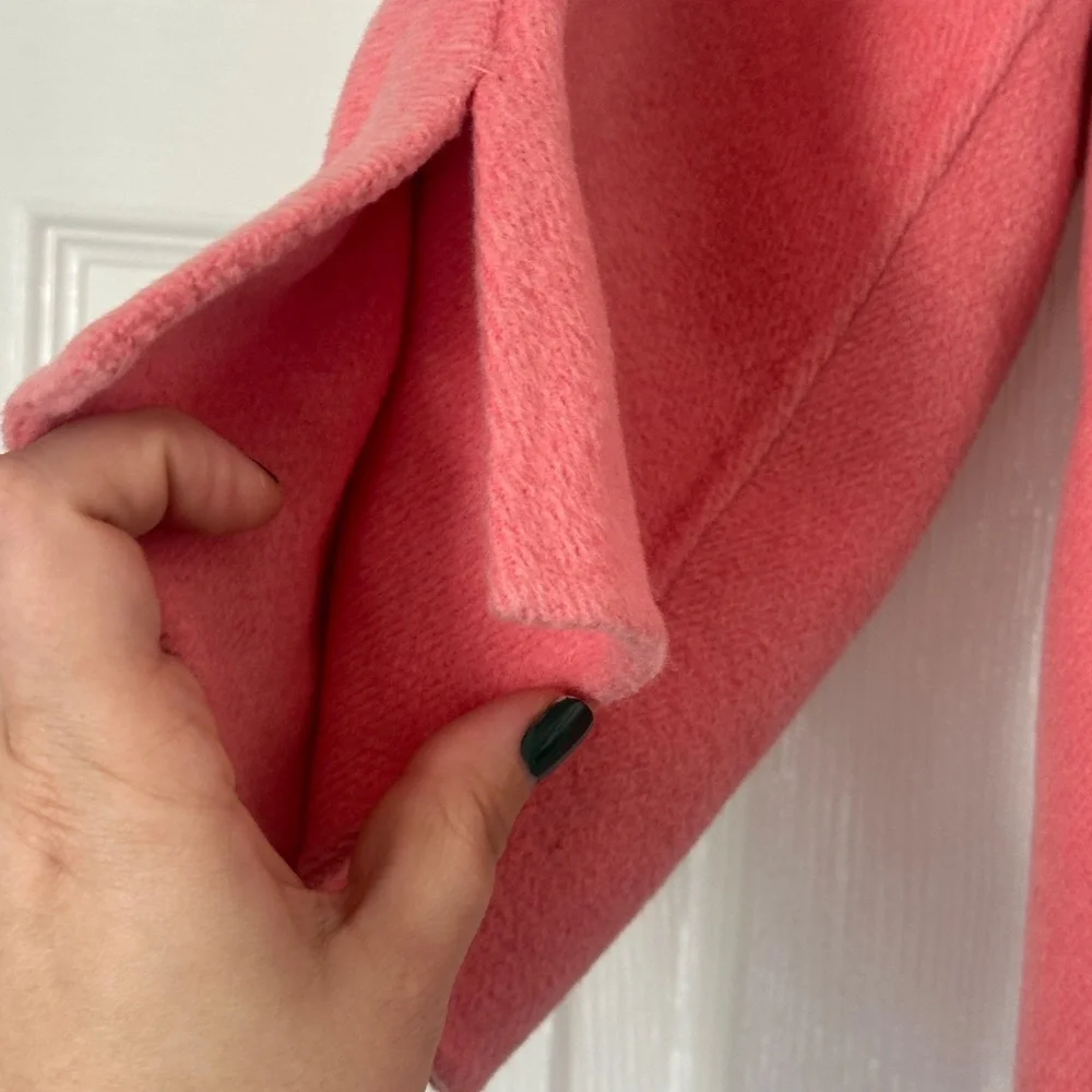 St. John Collection Pink Coral Cropped Wool Angora Cashmere Jacket Blazer Size 2 - Picture 3 of 7